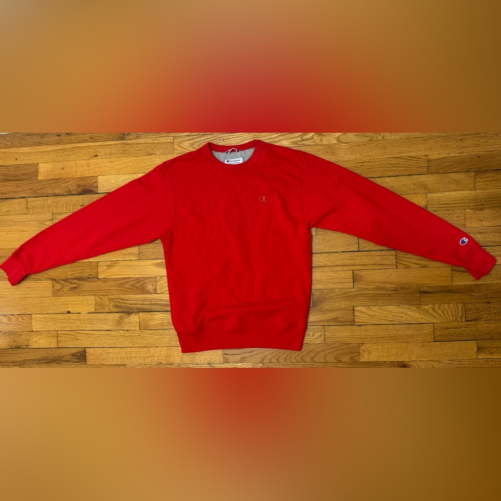 Vintage Red Sweatshirt 90s Pullover Blank Crew Neck